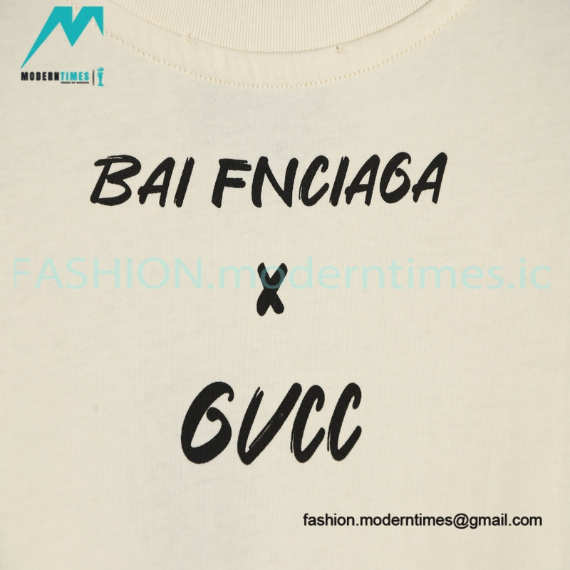 Gucci - Balenciaga Double G-B Print Short Sleeve T-shirt